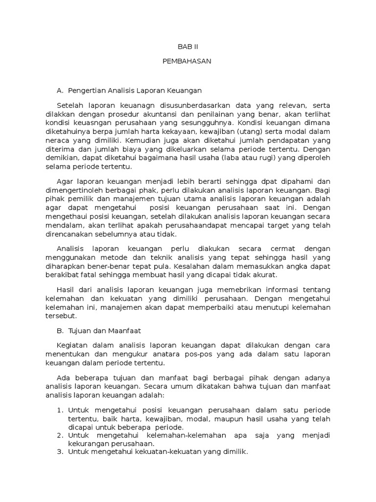 Pengertian Analisis Laporan Keuangan Docx