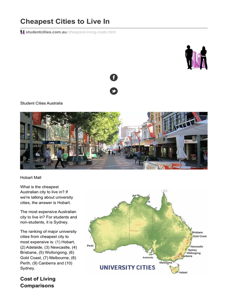 Cheapest Cities to Live In Australia Australia Sydney