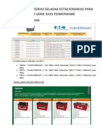 Catalogo Baterias Seladas Estacionarias para Ups Serie 9315 Powerware