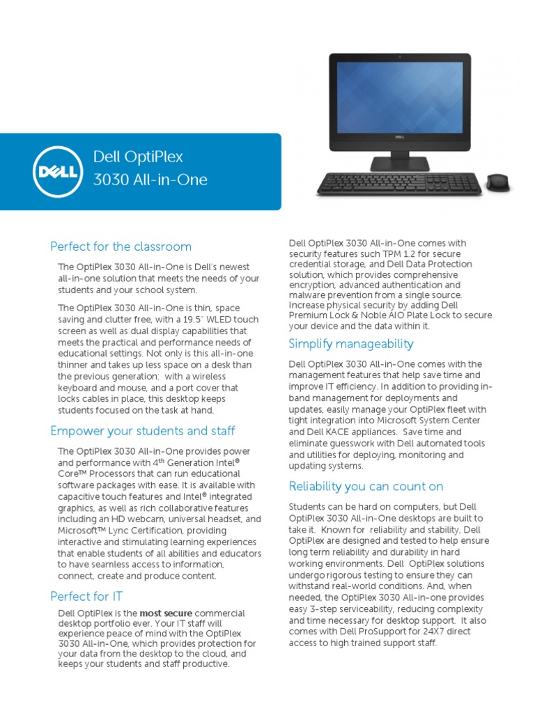 Dell_OptiPlex_3030_AIO_Spec_Sheet.pdf Desktop Computer Dell