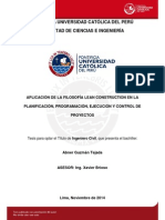 Aplicación de La Filosofía Lean Construction en La Planificación, Programación, Ejecución y Control de Proyectos