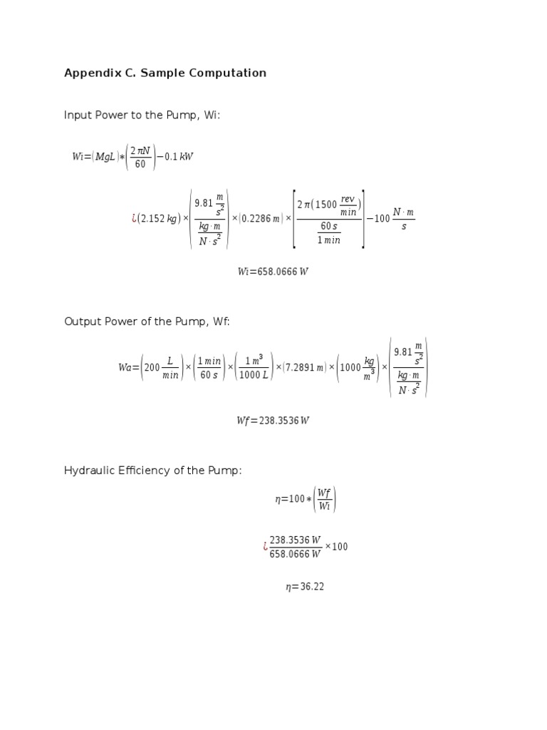 Sample Computation | PDF