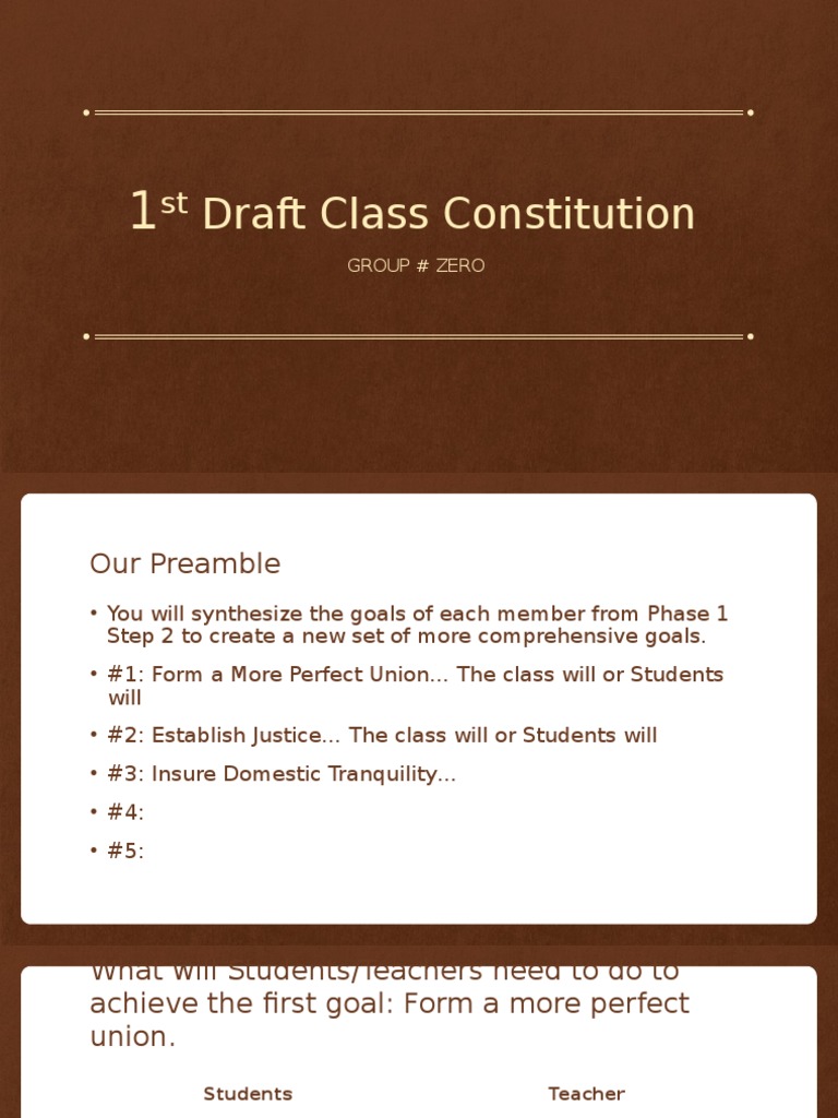 1st Draft Class Constitution Example PDF Pedagogy Teaching