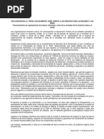Posicionamiento de organizaciones de mujeres y feministas de América Latina y El Caribe ante Declaración de la CSW 59