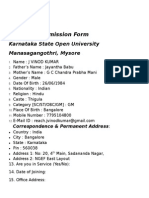 Admission Form From KSOU