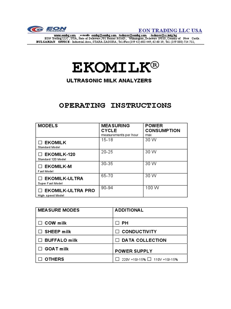 Ekomilk Ultra Pro Milk Analyser – MilkData