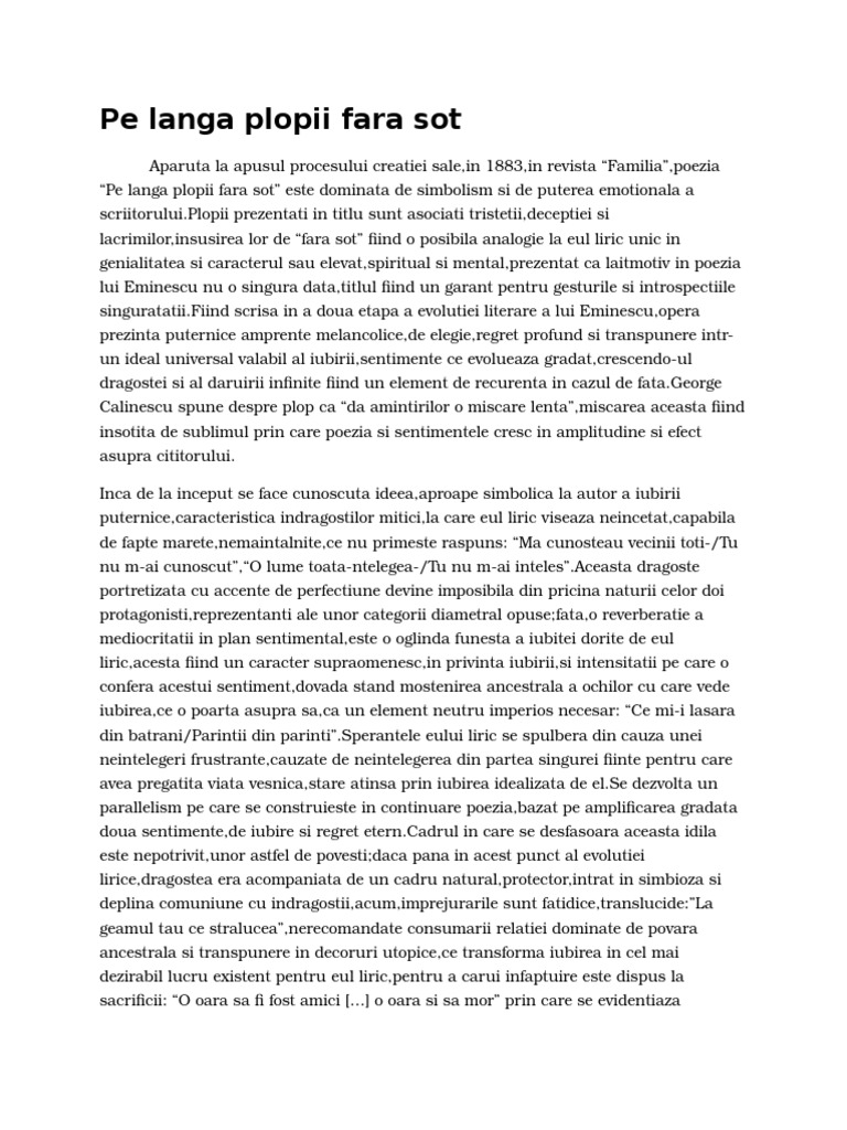 Pe Langa Plopii Fara Sot Comentariu