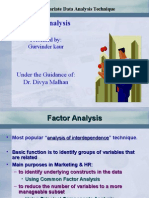 Factor Analysis: Presented By: Gurvinder Kaur
