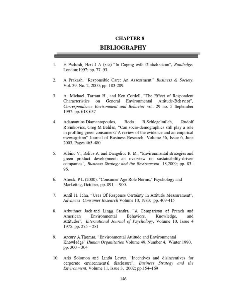 14 Bibliography Environmentalism Behavior