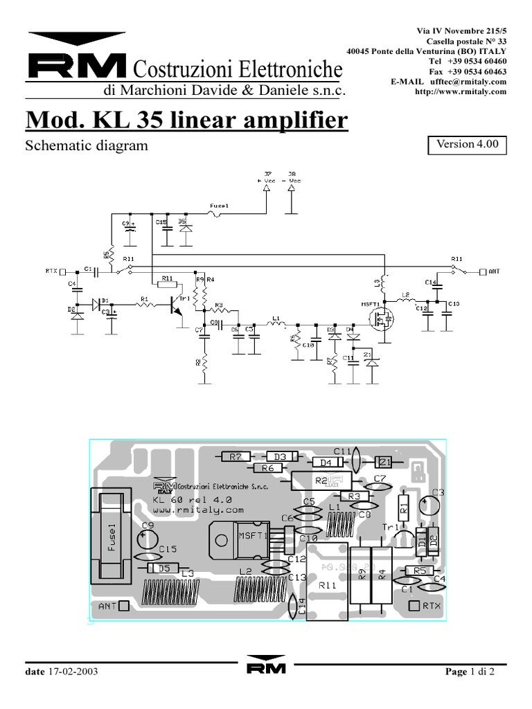 KL 35 Linear Amplifier Schematic | PDF
