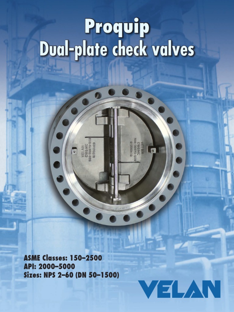 VÁLVULAS CHECK DUAL PLATE VELAN Valve Stainless Steel
