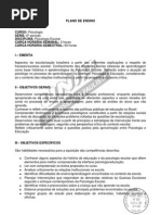 Ementa Psicologia Escolar