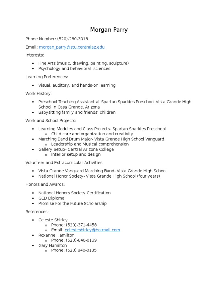 Morgan Parry: Profile Overview | PDF