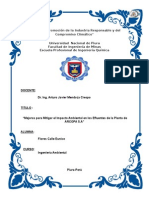 Mejoras para Mitigar El Impacto Ambiental en Los Efluentes de La Planta de Arcopa S.A