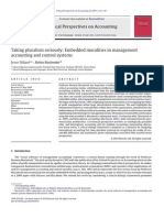 Taking Pluralism Seriously Embejhjdded Moralities in Management Accounting and Control Systems 2011 Critical Perspectives on Accounting