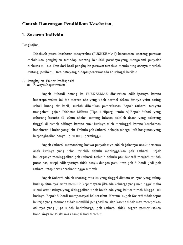 Contoh Rancangan Pendidikan Kesehatan | PDF