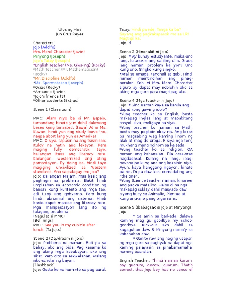 Sino sino ang mga tauhan sa utos ng hari picture