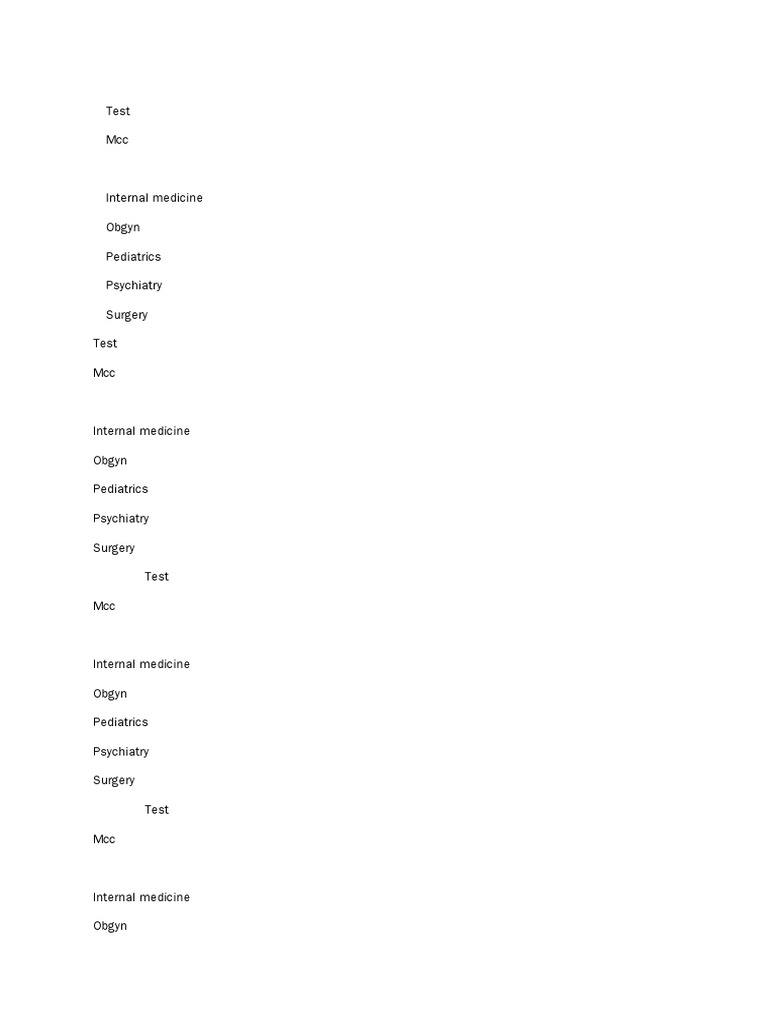 Medical Specialty Overview Guide | PDF