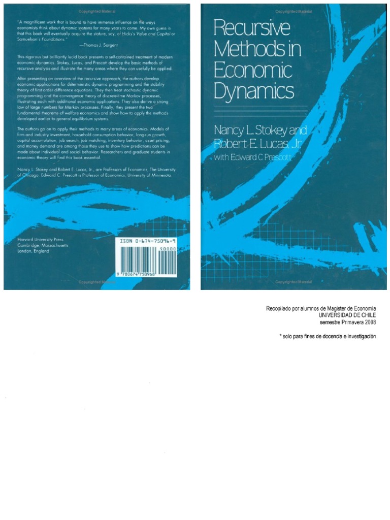 Stokey Lucas Recursive Methods in Economic Dynamics | PDF