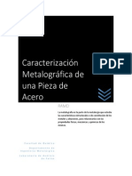 Caracterización Metalográfica de un Acero Fallado