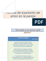 Formas de Expresión de Amor en La Pareja