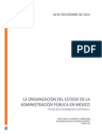 La Organización Del Estado de La Administración Pública en México