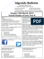 Bridgeside Bulletin: Sunday 15th March, 2015 Fourth Sunday of Lent, Year B