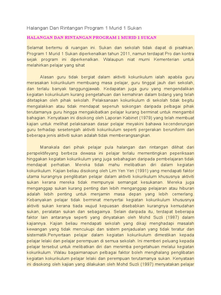 Halangan Dan Rintangan 1 M1 S | PDF