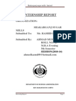 Internship Report On Shakarganj Sugar Mill by SYED AHMAD MUSTAFA