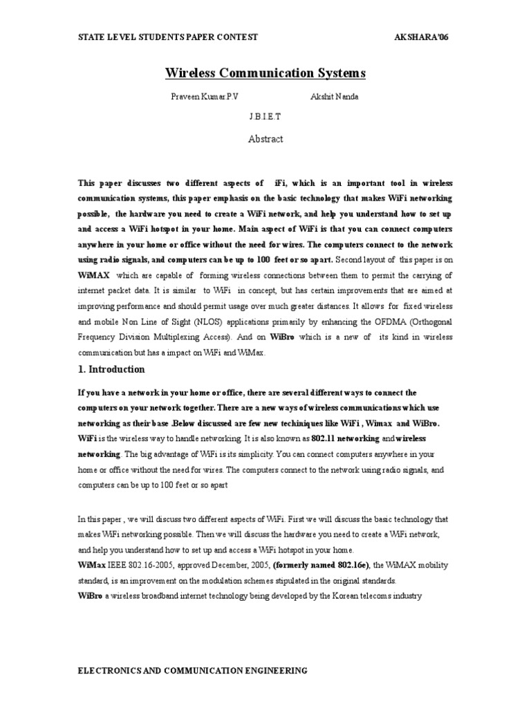 WiFi, WiMAX, and WiBro Explained | PDF | Wi Max | Orthogonal Frequency ...