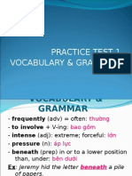 Practice Test 1 Vocabulary & Grammar