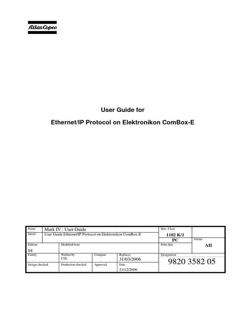 User Guide MKIV Ethernet-IP 04 | PDF | Bit | Computer Network