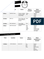 Production Schedule