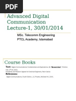 Advanced Digital Communication Lecture-1,: Msc. Telecomm Engineering PTCL Academy, Islamabad