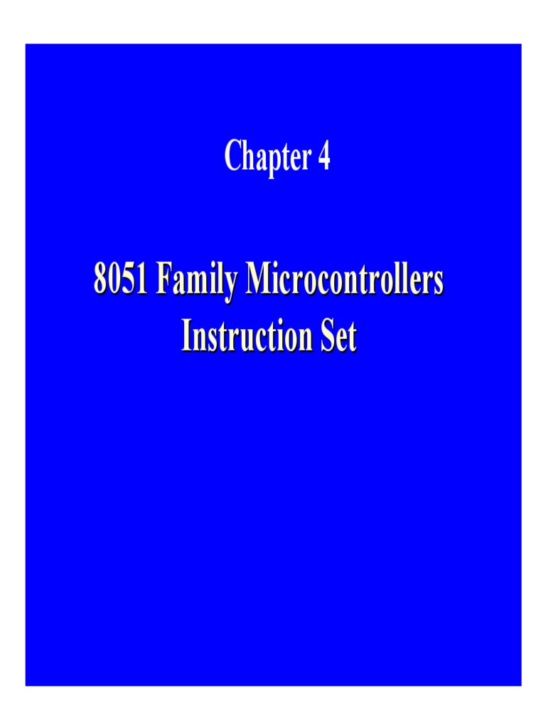 8051 Family Microcontrollers Instruction Set | PDF | Instruction Set ...