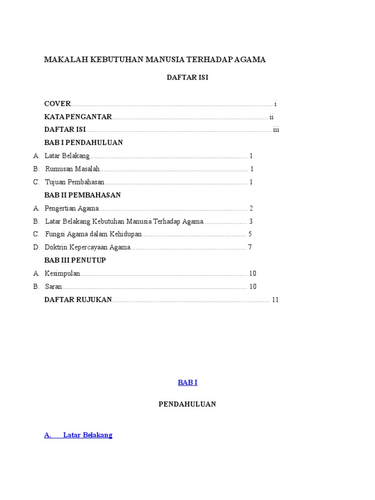 Makalah Kebutuhan Manusia Terhadap Agama