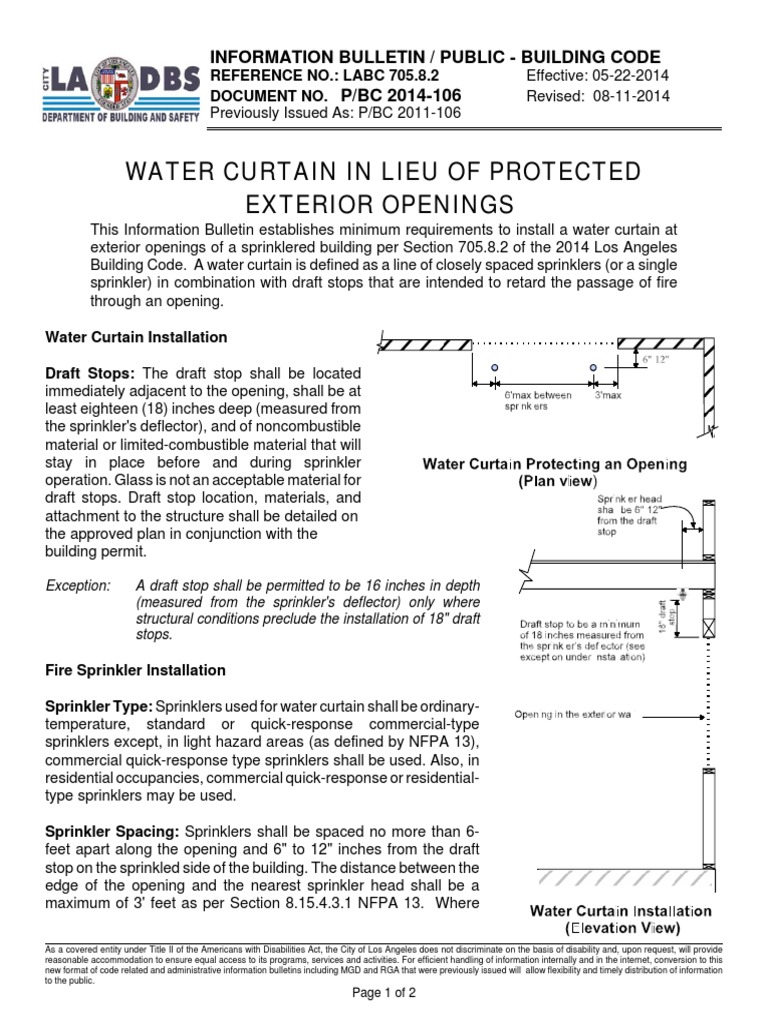 Fire Water Curtain Installation Fire Sprinkler System Building