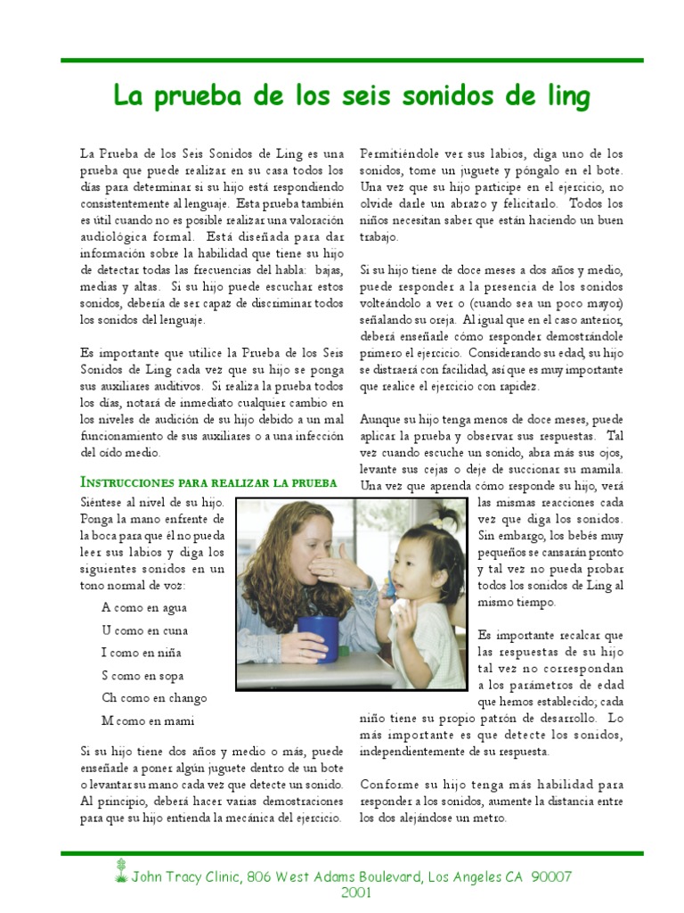 Test de Ling | PDF | Escuchando | Sonido