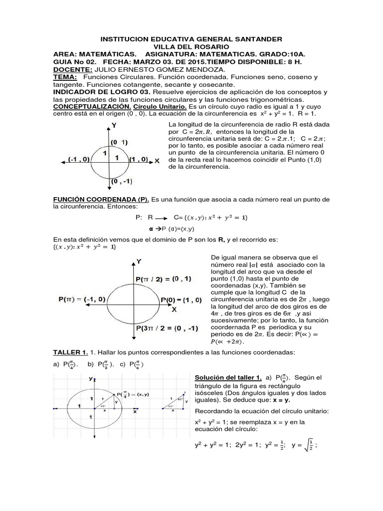Funciones Circulares y Trigonométricas | PDF | Trigonometría ...