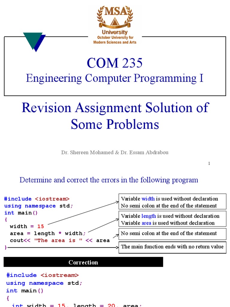 C++ Programming Error Corrections Guide | PDF | Computer Programming ...