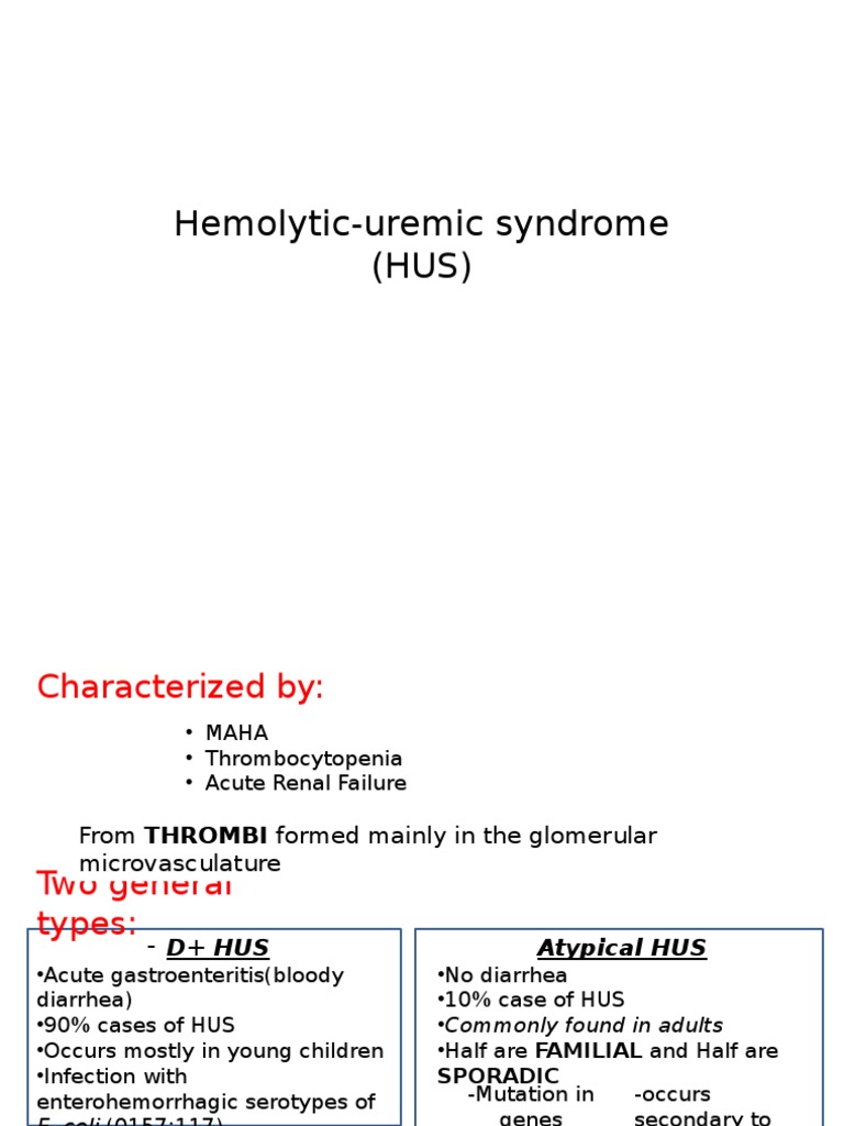 Hemolytic Uremic Syndrome | PDF | Hematology | Blood
