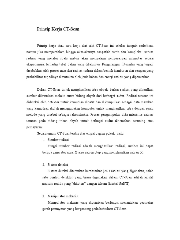 Prinsip Kerja CT-Scan | PDF