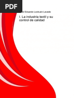 I La Industria Textil y Su Control de Calidad Aspectos Preliminares