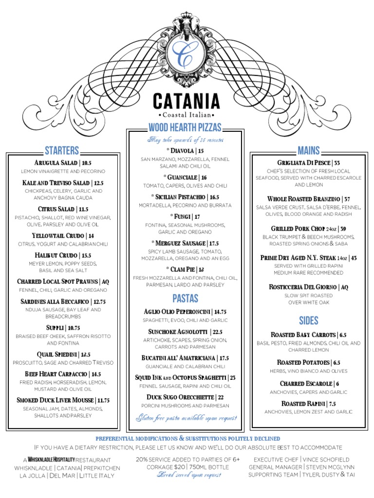Catania Menu | PDF