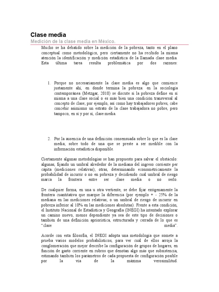 Medición de la Clase Media en México | PDF | Clase media | Pobreza