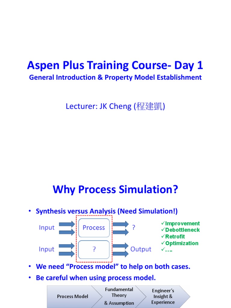 Aspen Plus Training Course Pdf Gibbs Free Energy Distillation