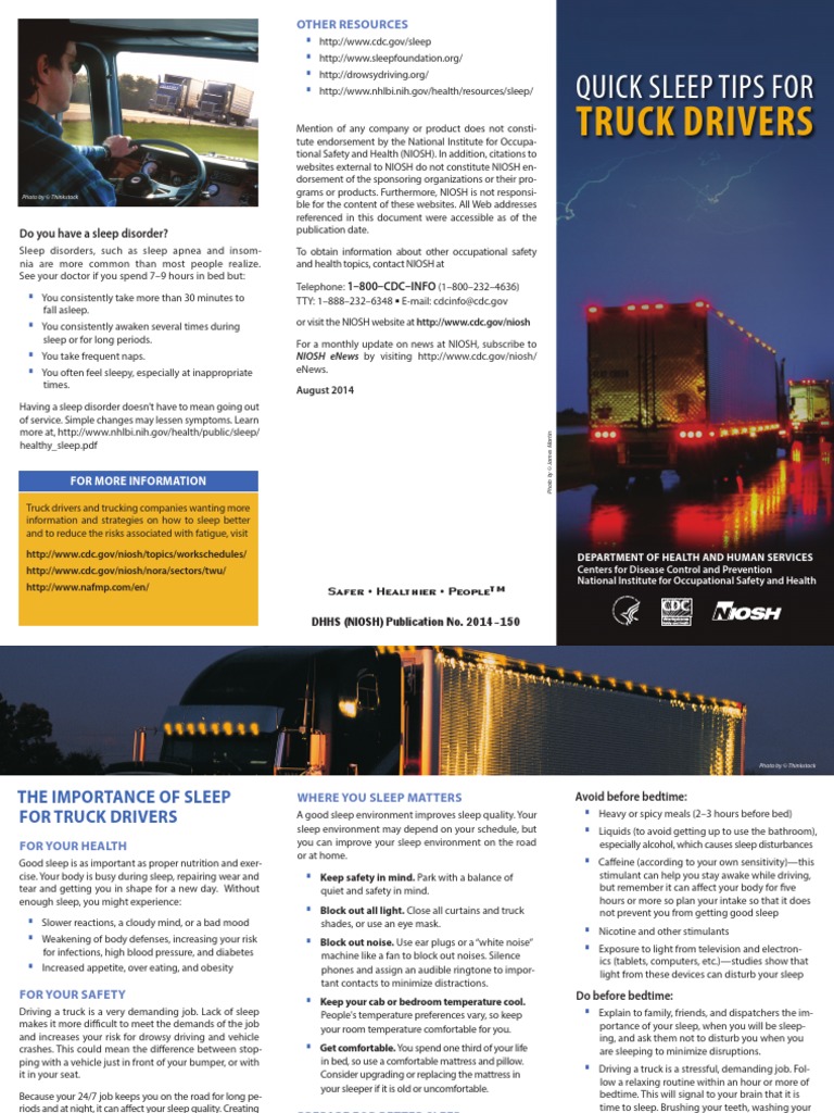 Quick Sleep Tips For Truck Drivers | PDF | Sleep | Truck Driver