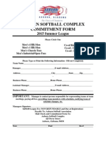 2015 Summer Commitment Form