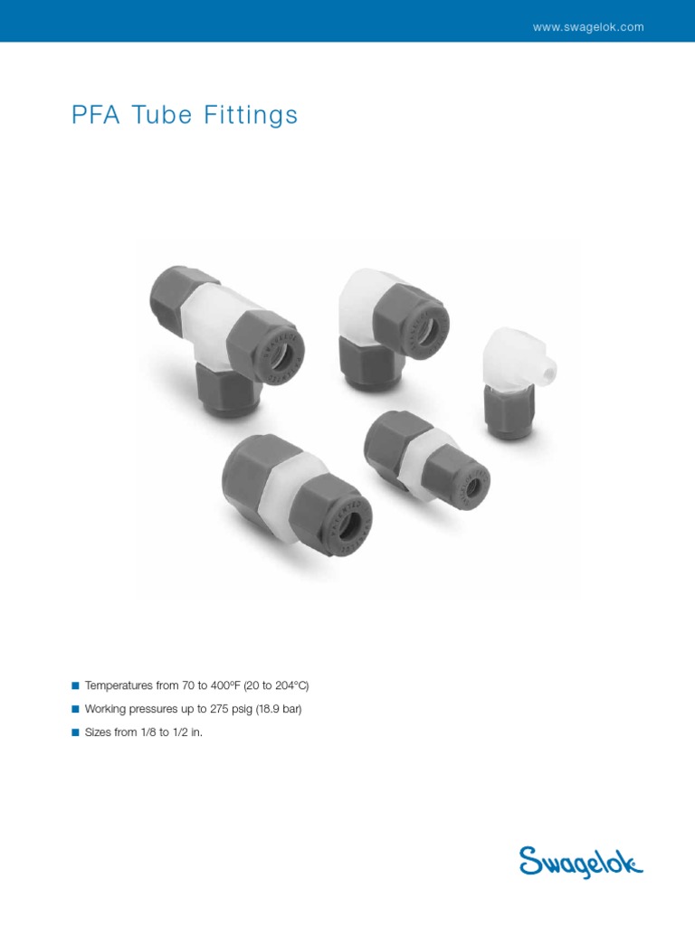 Swagelok PFA Tube Fittings PDF Mechanical Engineering