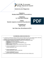 Toma de decisiones Incentivos a la producción 